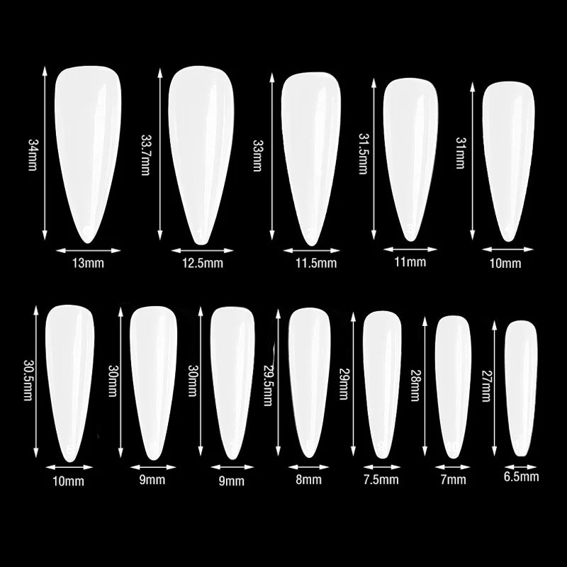 Extra Long Almond Shape Acrylic False Nails