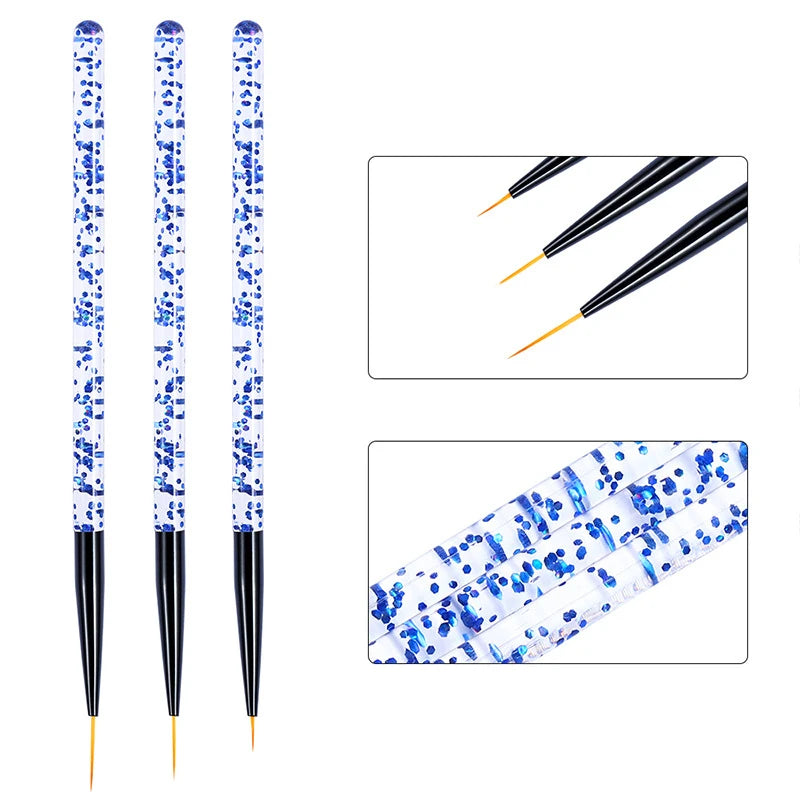 3pcs/Set Acrylic French Stripe Nail Art Line Painting Pen