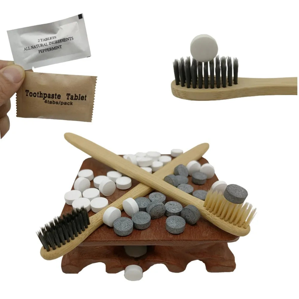 Organic Bamboo Charcoal Teeth Whitening Tooth Paste Tablets