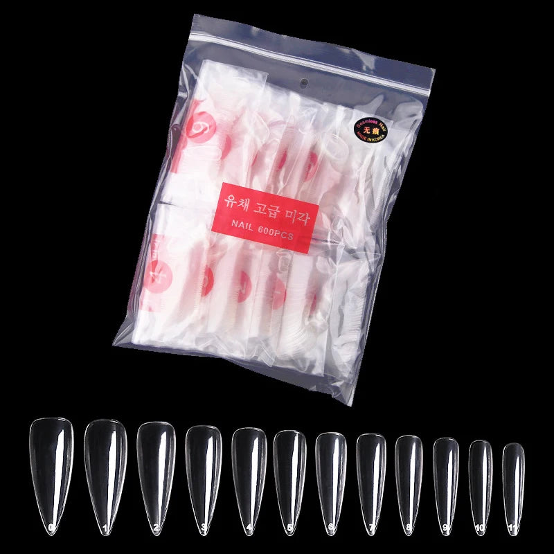 Extra Long Almond Shape Acrylic False Nails