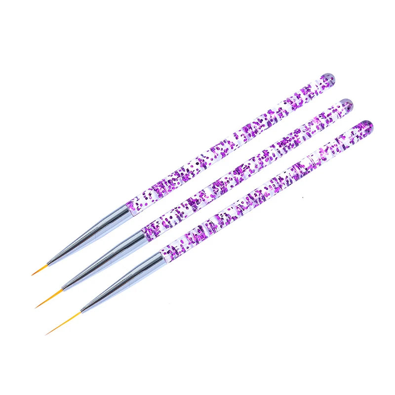 3pcs/Set Acrylic French Stripe Nail Art Line Painting Pen