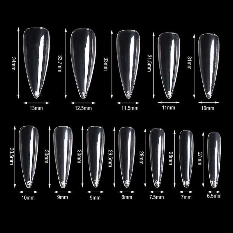 Extra Long Almond Shape Acrylic False Nails