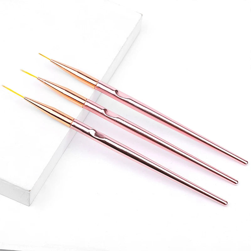 3pcs/Set Acrylic French Stripe Nail Art Line Painting Pen