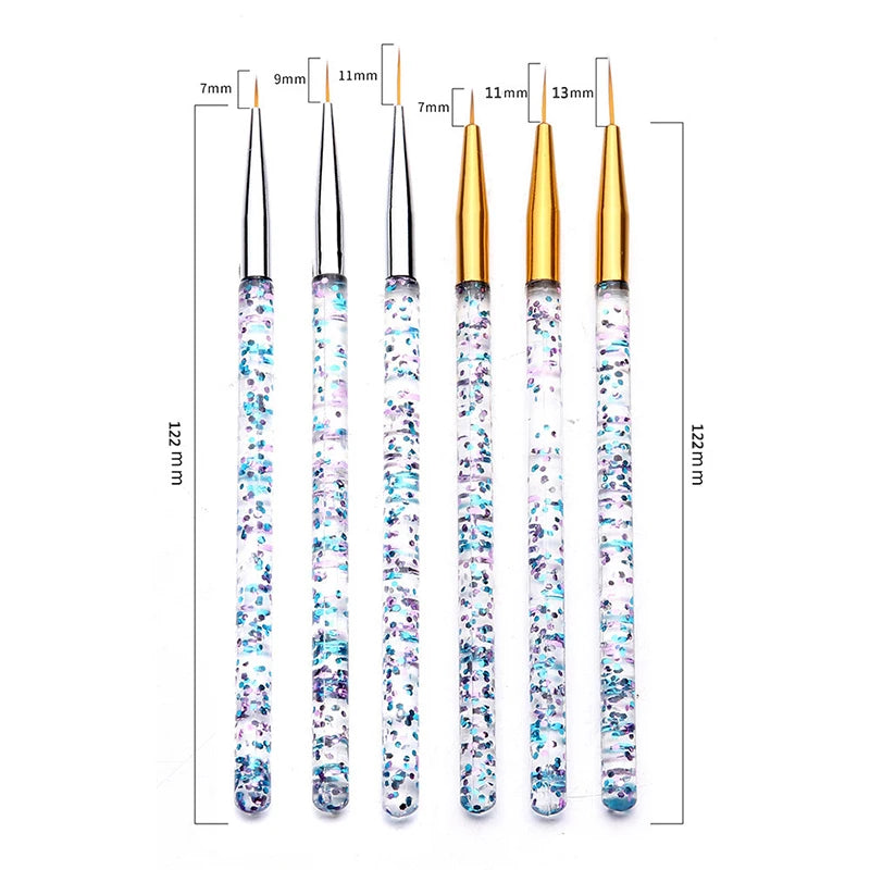 3pcs/Set Acrylic French Stripe Nail Art Line Painting Pen