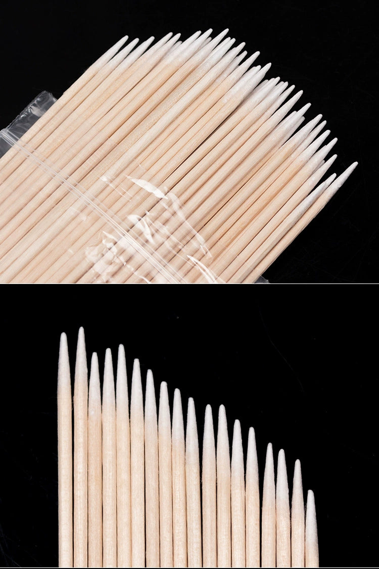 Nails Wood Cotton Swab Clean Sticks Bud