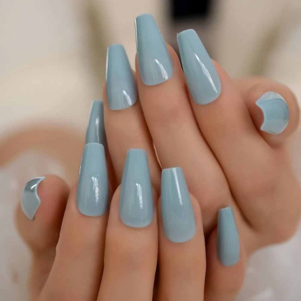Ballet glossy finishes solid color presson nails