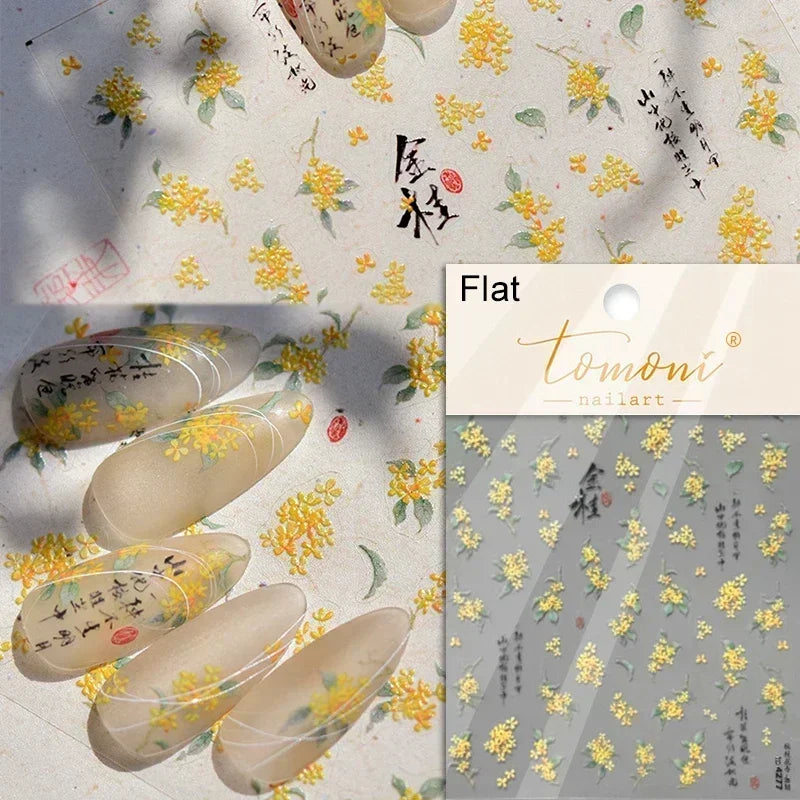 1piece high quality 5D glass fragment nail sticker