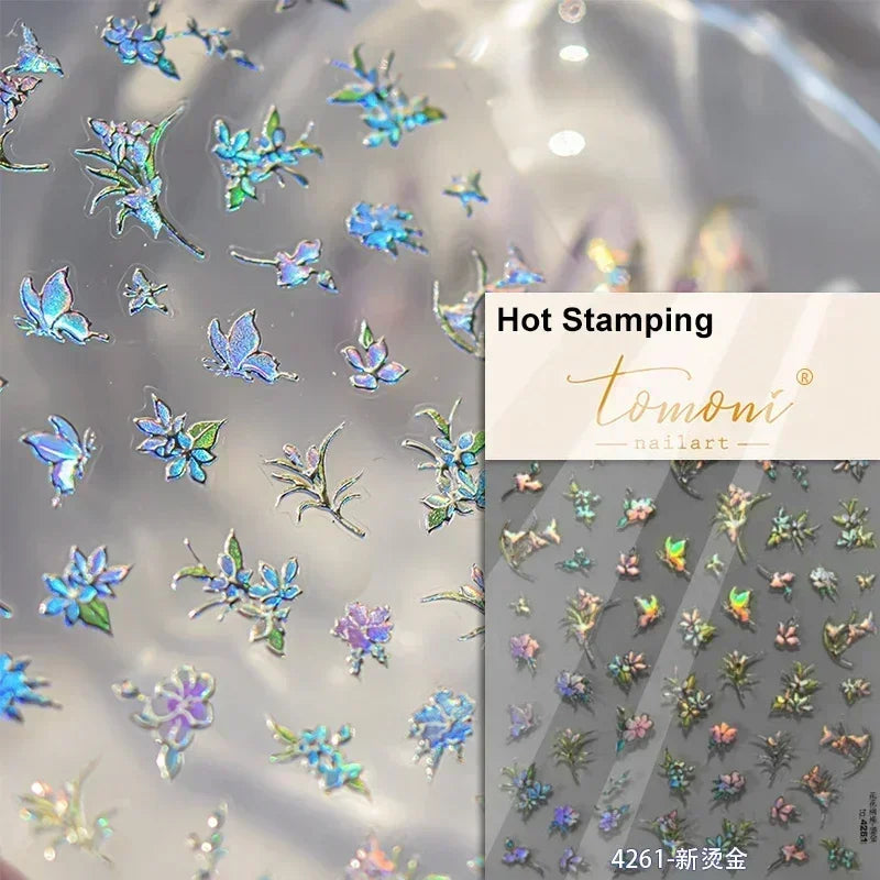 1piece high quality 5D glass fragment nail sticker