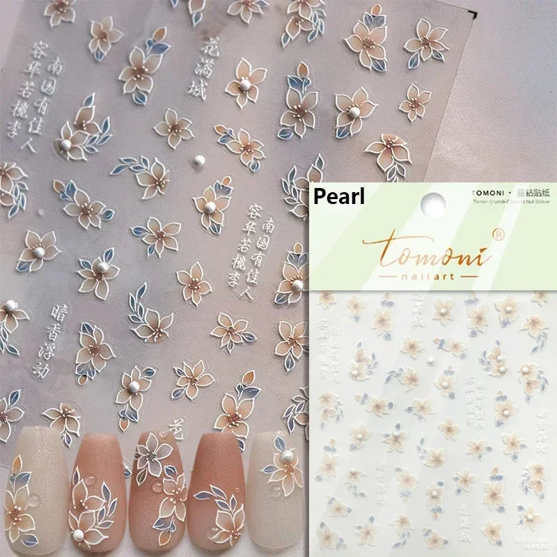 1piece high quality 5D glass fragment nail sticker