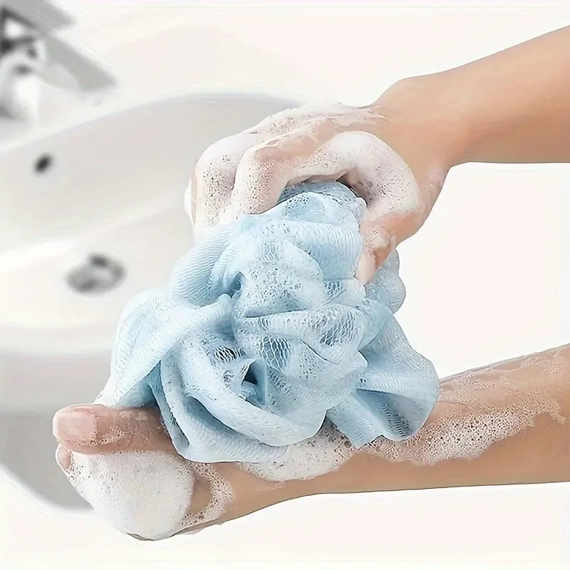 Bath towel shower three piece set, thickened mud cleaning bath ball combination set, pull back strip long back towel