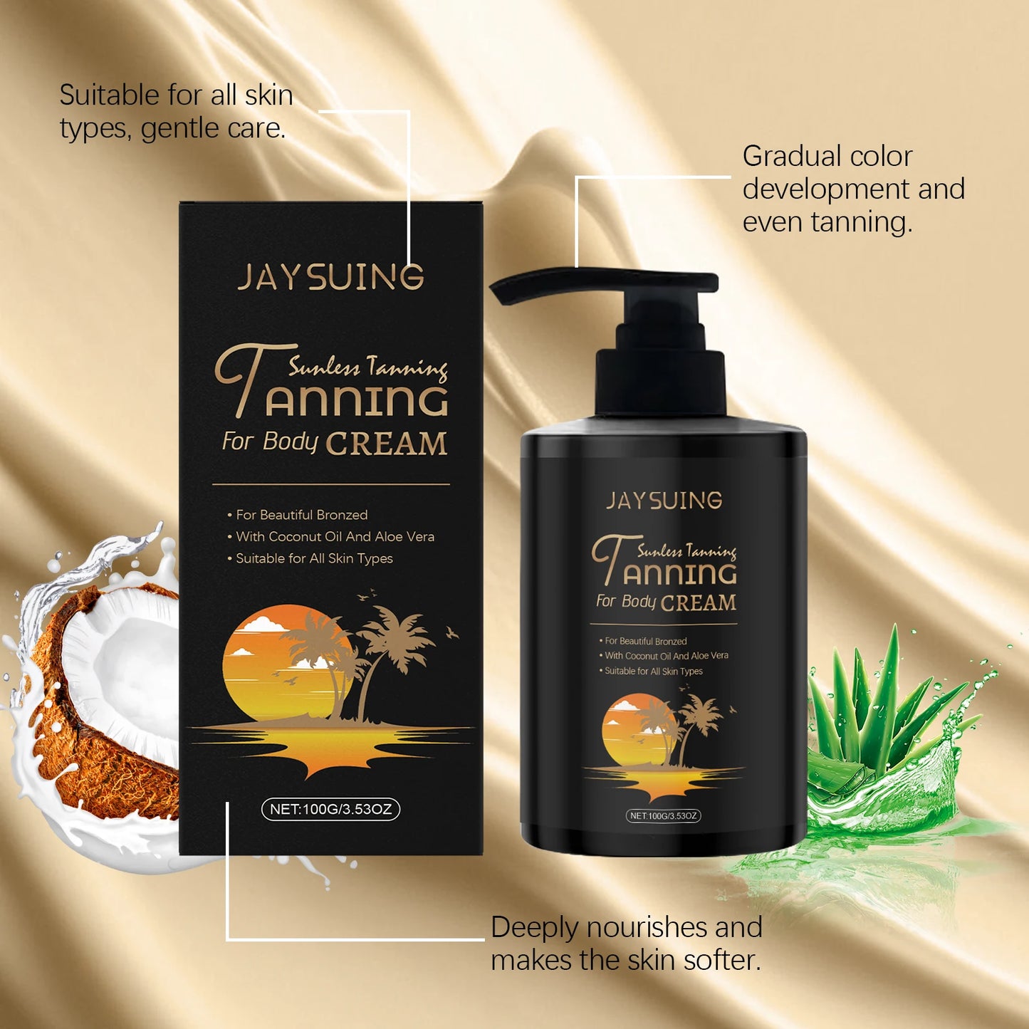 Tanning Lotion Face Body Self Tanner Sunless Browning Streak