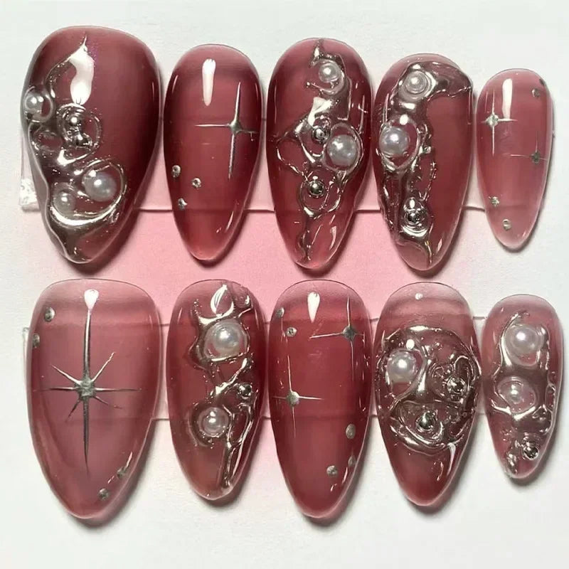 Butterfly Ballet with French Design Wearable False Nails