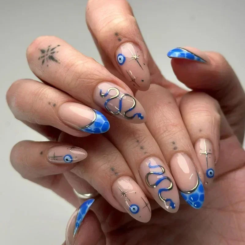 Butterfly Ballet with French Design Wearable False Nails