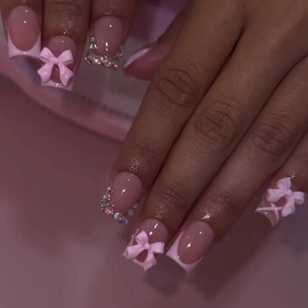 White French Press on Nails