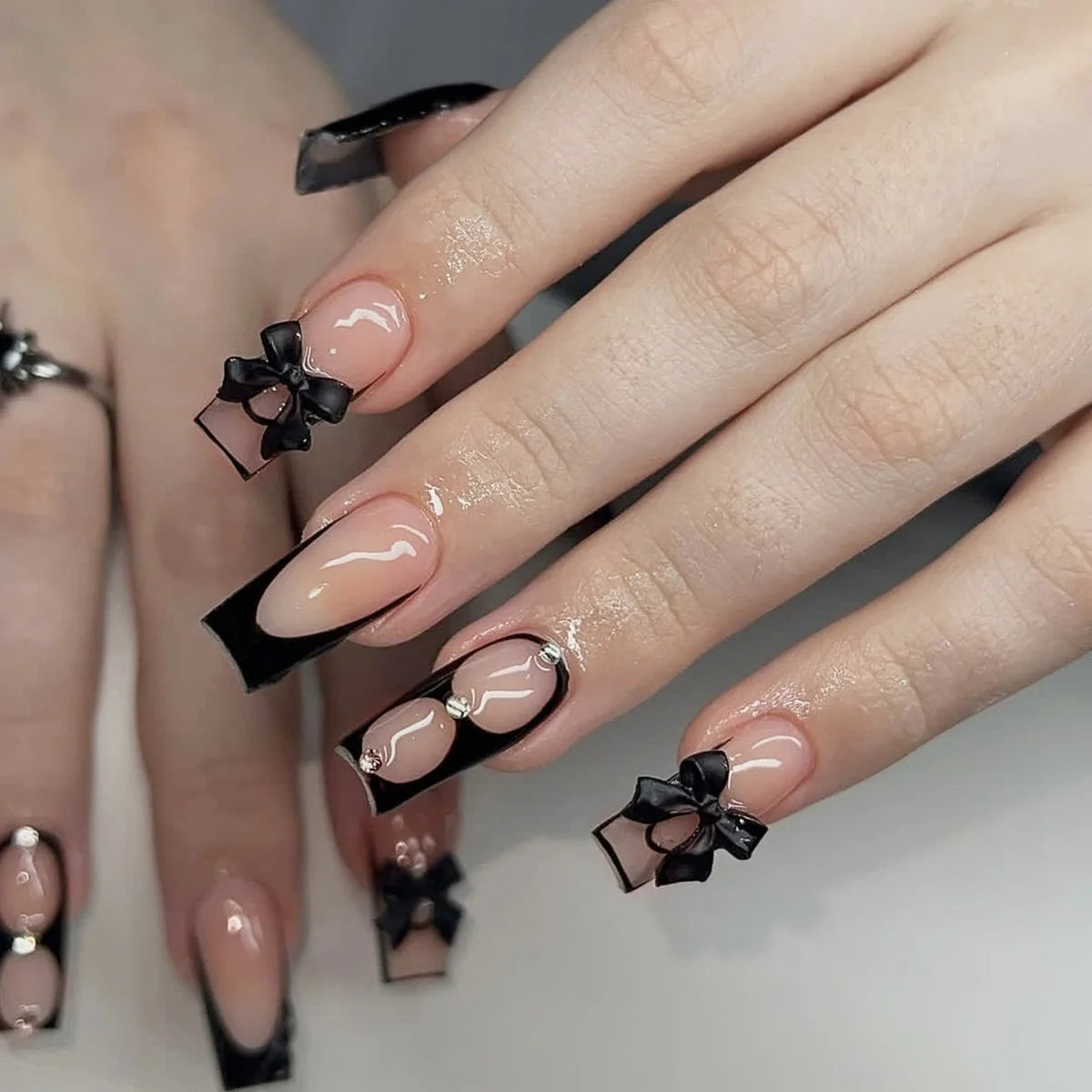 White French Press on Nails
