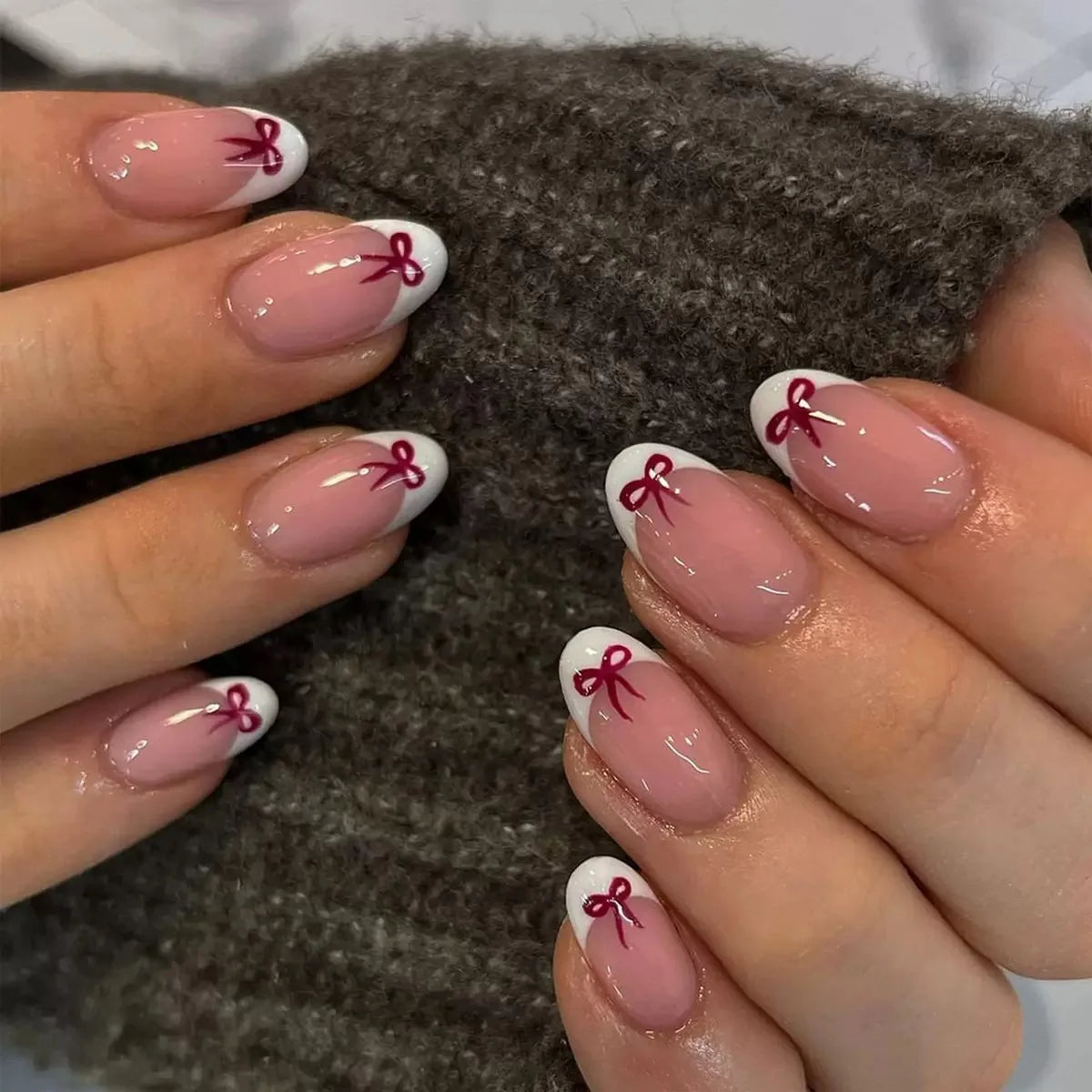 White French Press on Nails