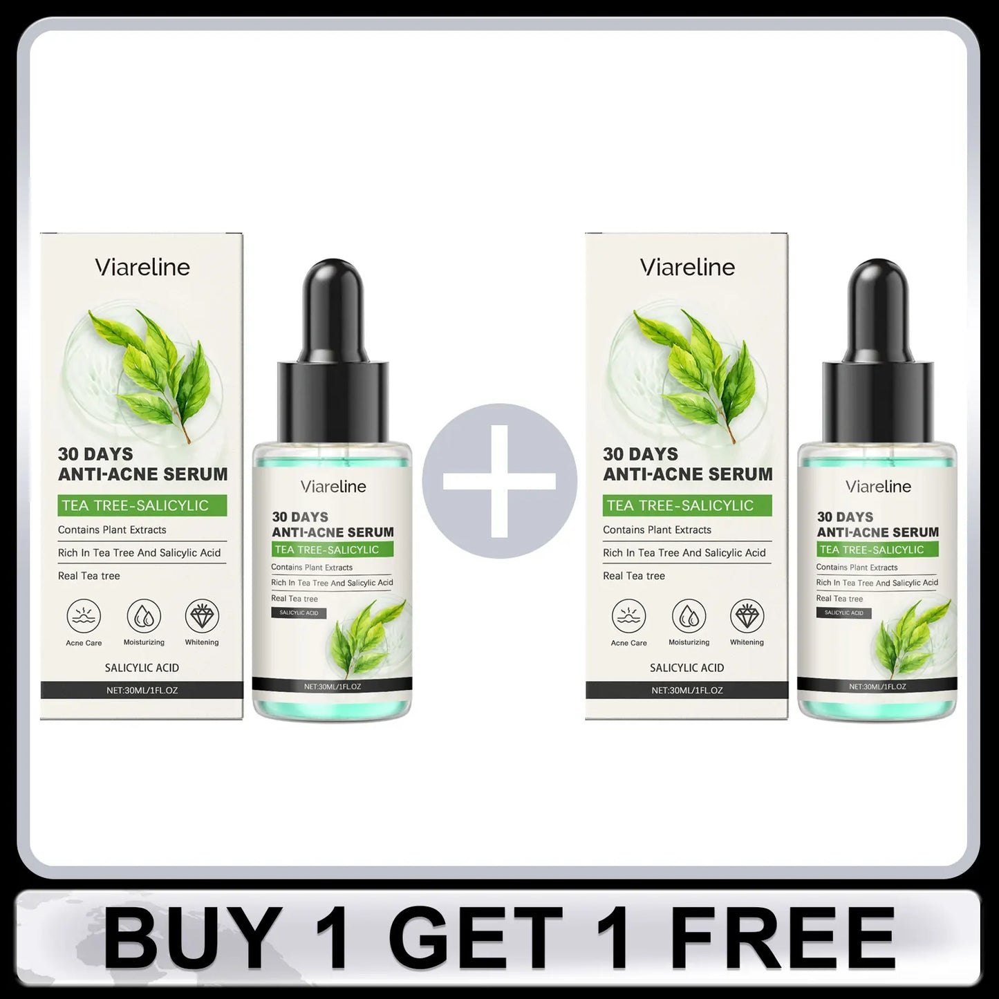 Salicylic Face Care Set Cleansing Pores Cleanser Moisturizing Toner Oil