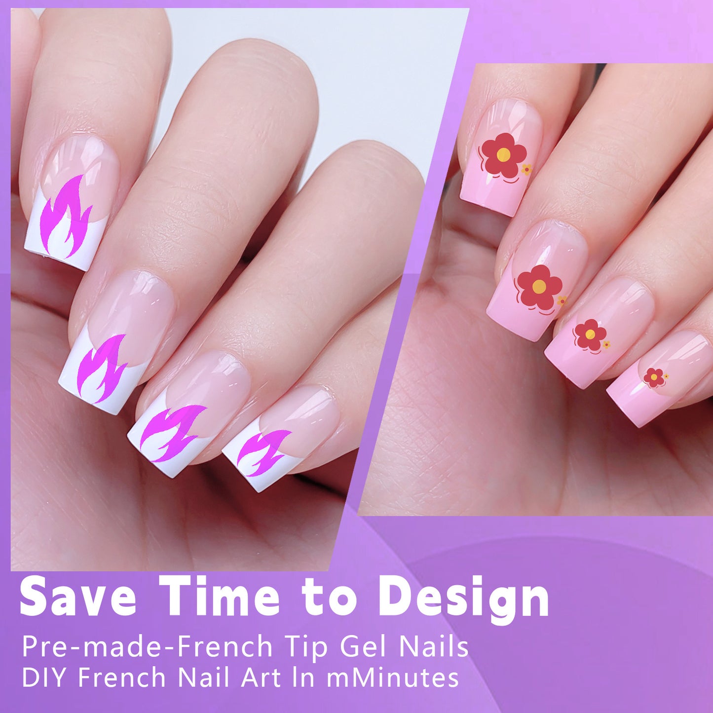 120pcs/box Acrylic French False Nails