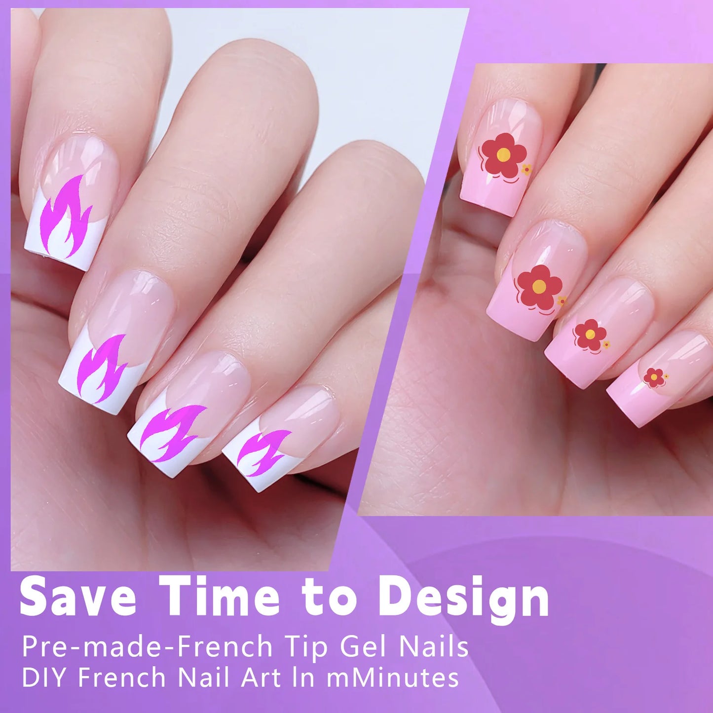 120pcs/box Acrylic French False Nails