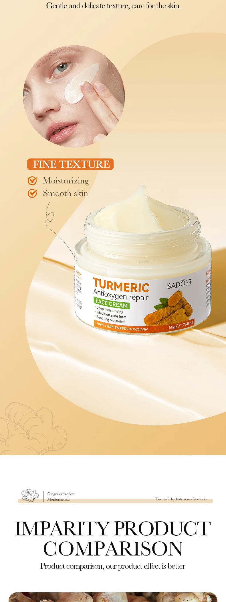 Natural Handmade Turmeric Soap Face Cream Serum Skin Care Set