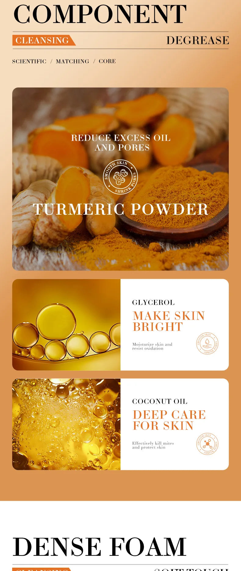 Natural Handmade Turmeric Soap Face Cream Serum Skin Care Set
