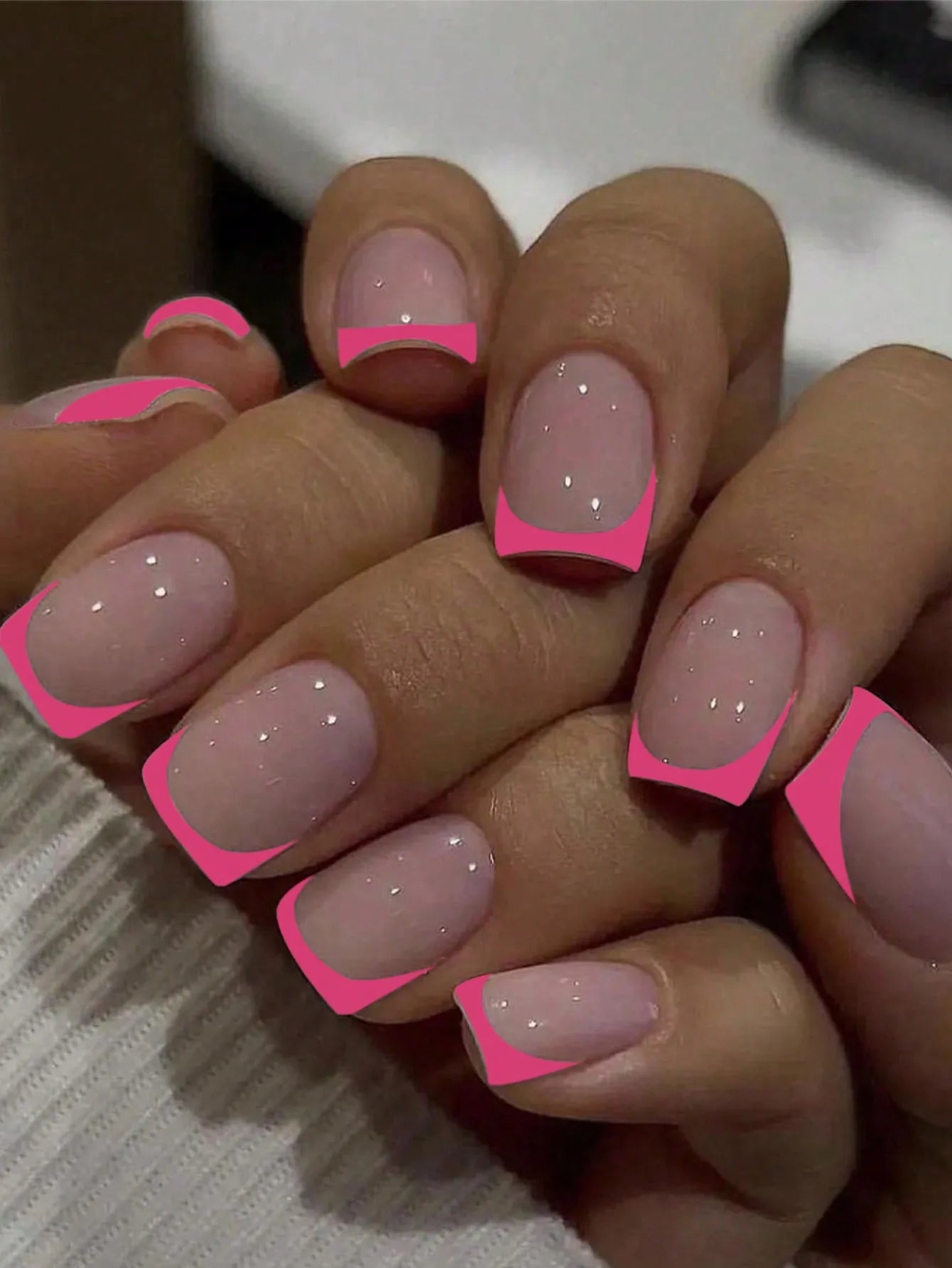 24pcs/set short square false nails for women