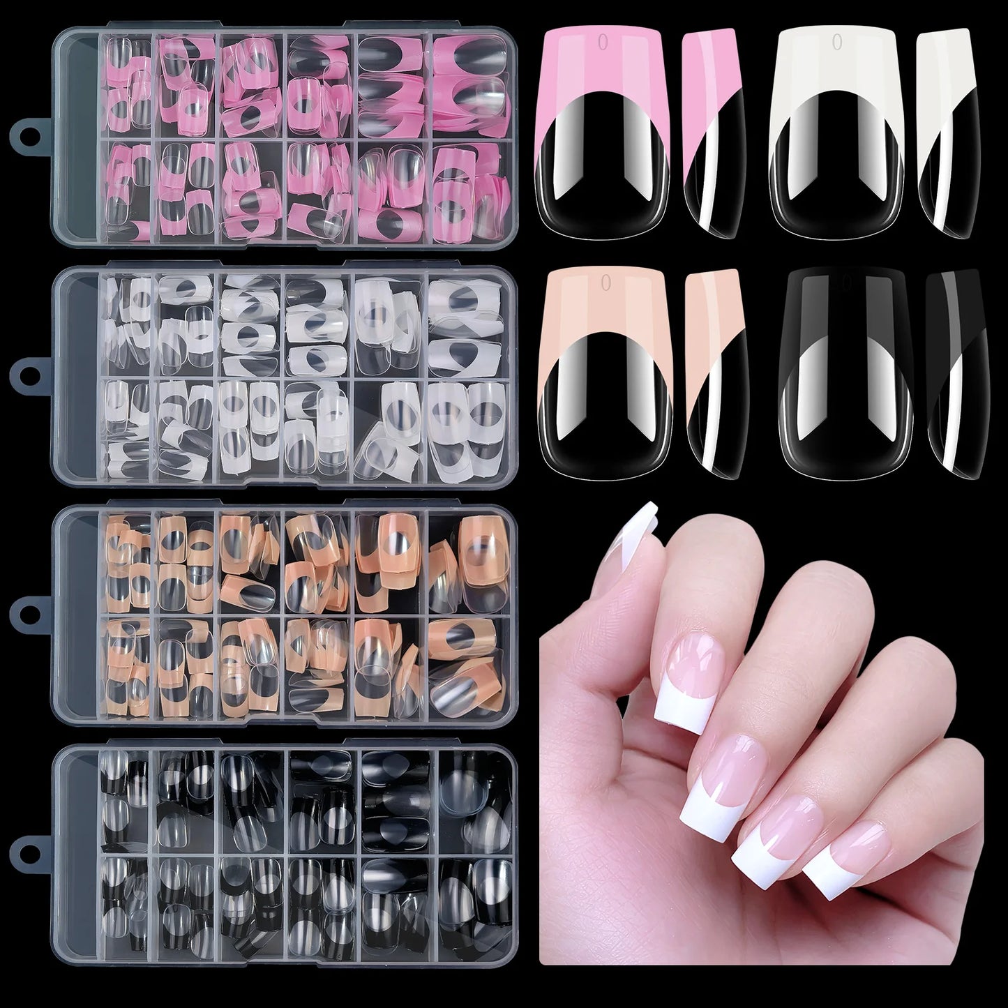 120pcs/box Acrylic French False Nails
