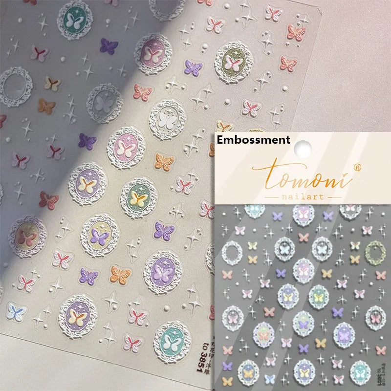 1piece high quality 5D glass fragment nail sticker