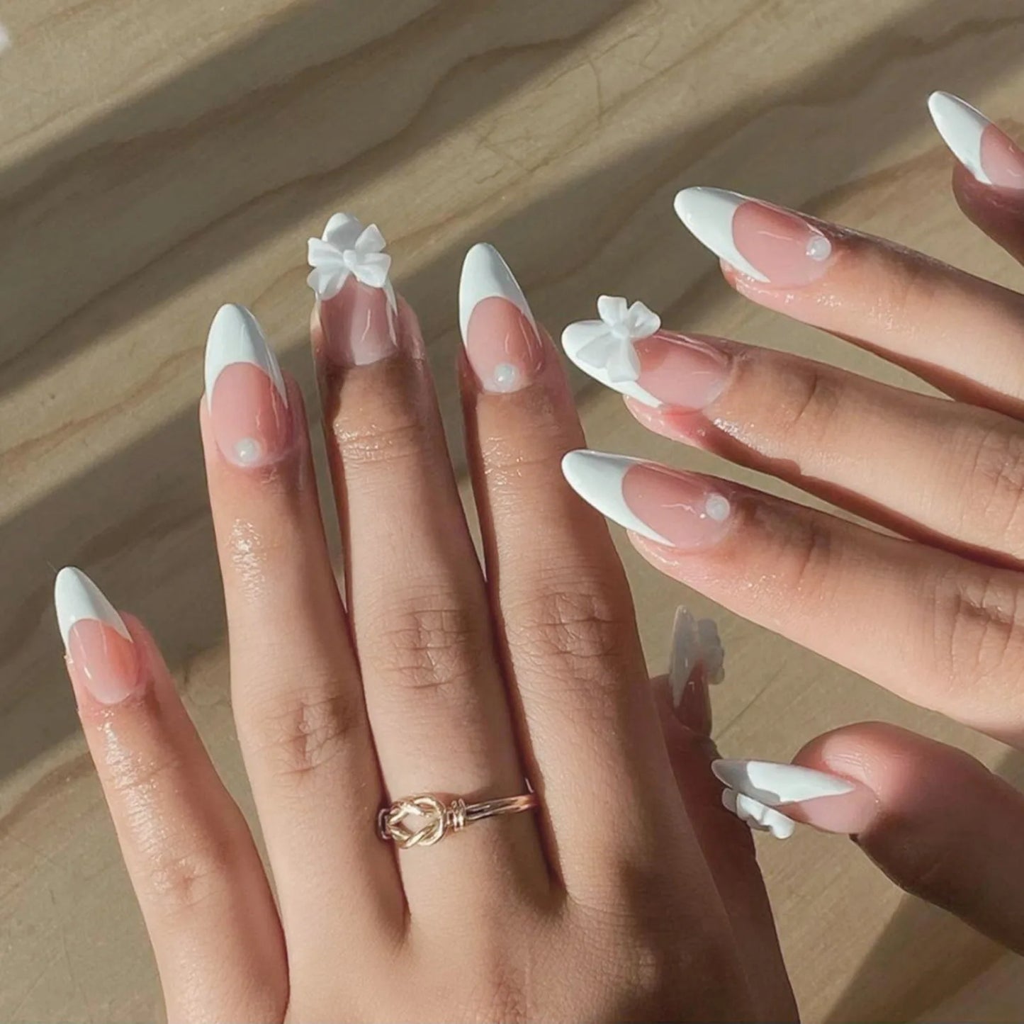 White French Press on Nails