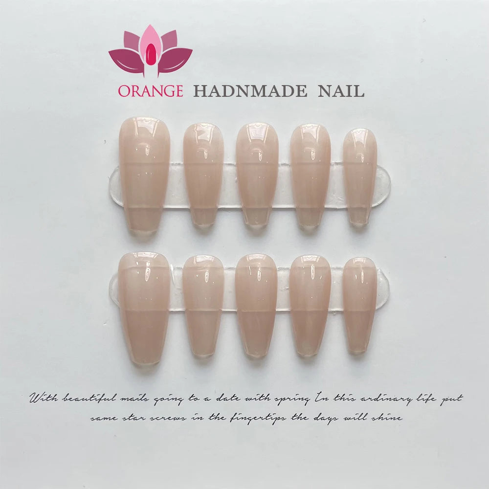 Handmade Simple Nude Color Press on Nail