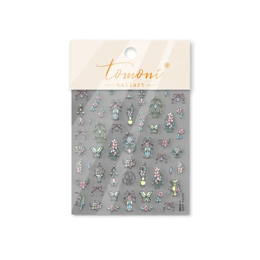 1piece high quality 5D glass fragment nail sticker