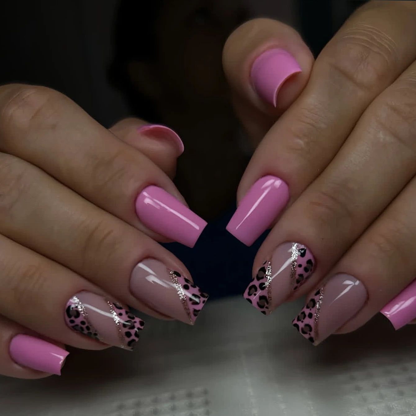 24pcs/set short square false nails for women
