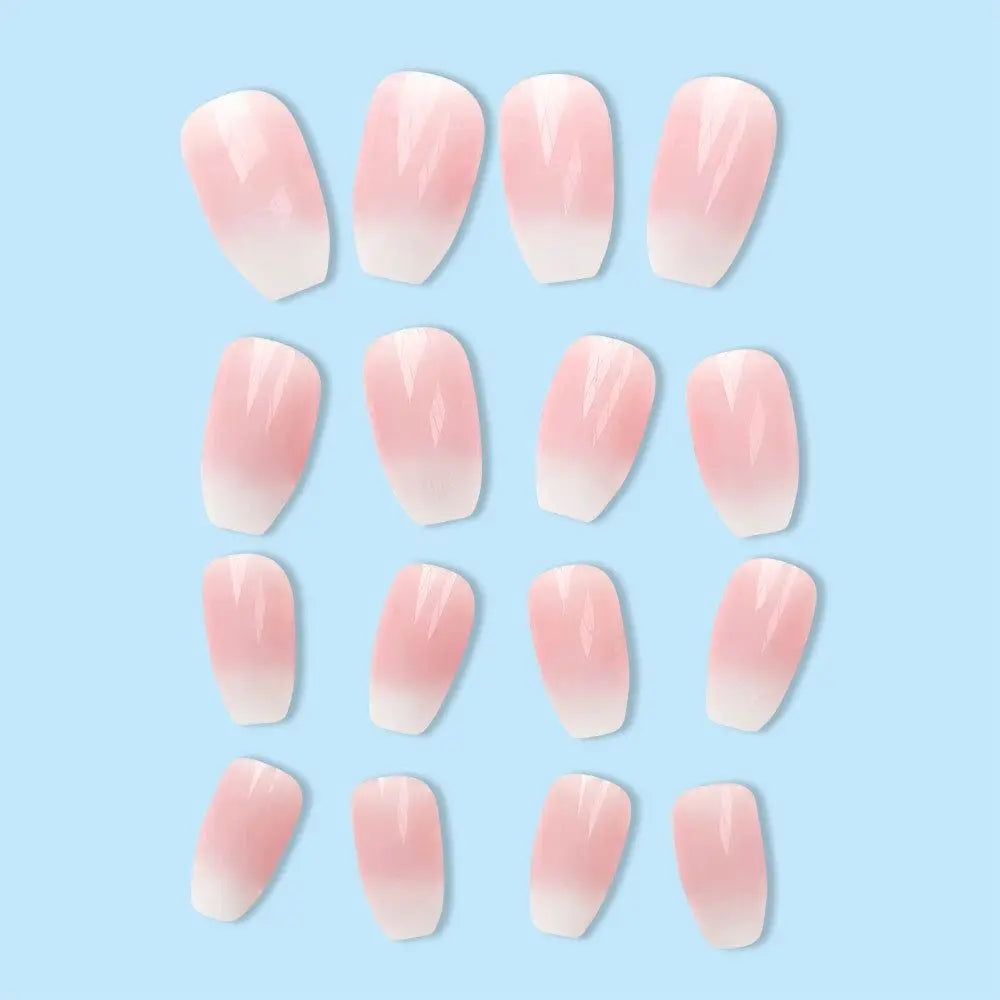 24pcs French Ballerina Waterproof Faux Gradient Nails