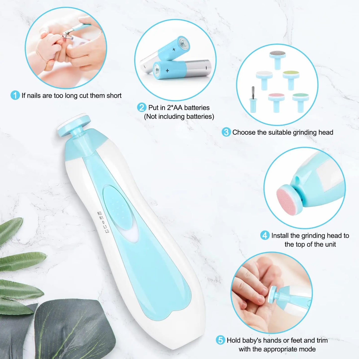 Baby Electric Nail Trimmer Kid Nail Polisher