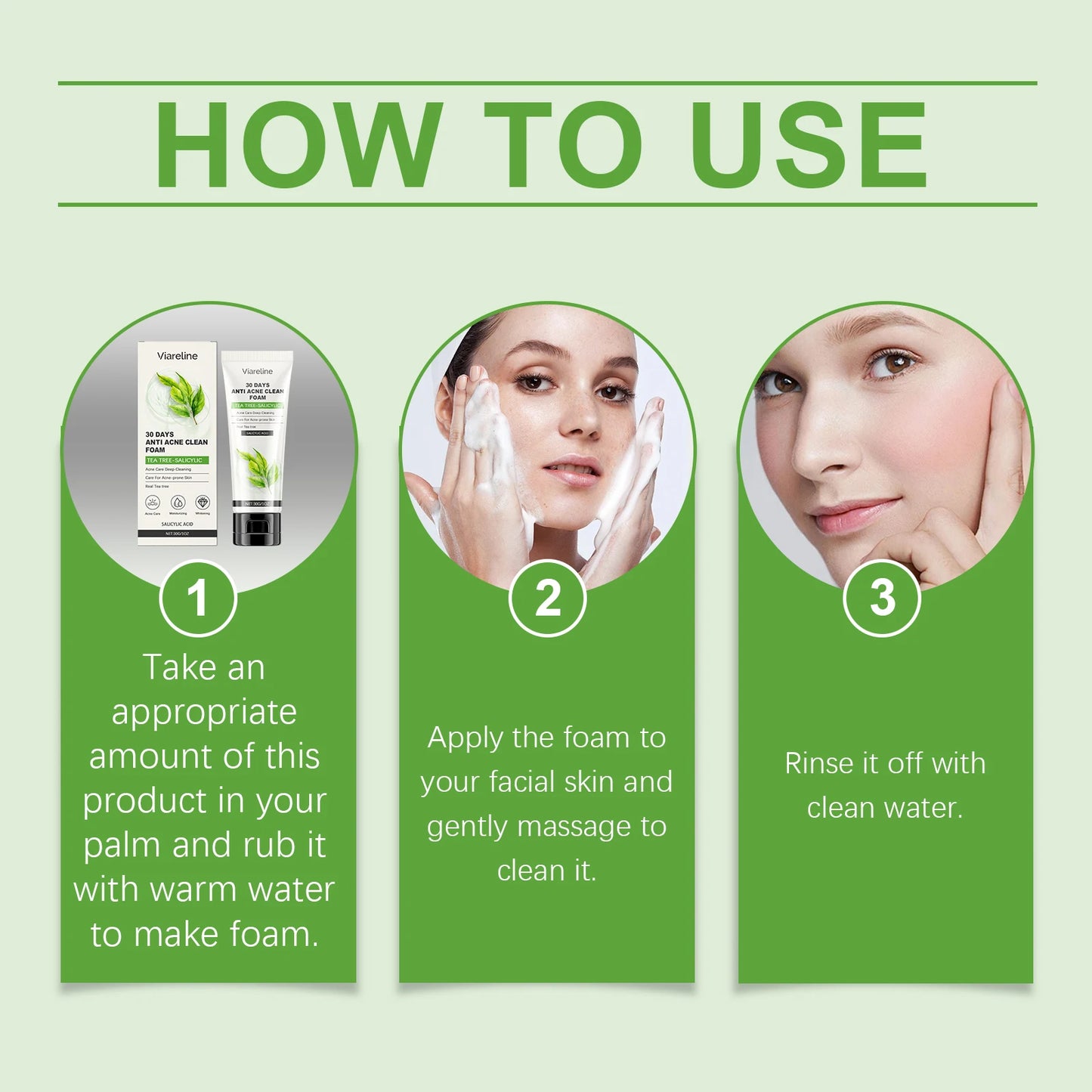 Salicylic Face Care Set Cleansing Pores Cleanser Moisturizing Toner Oil