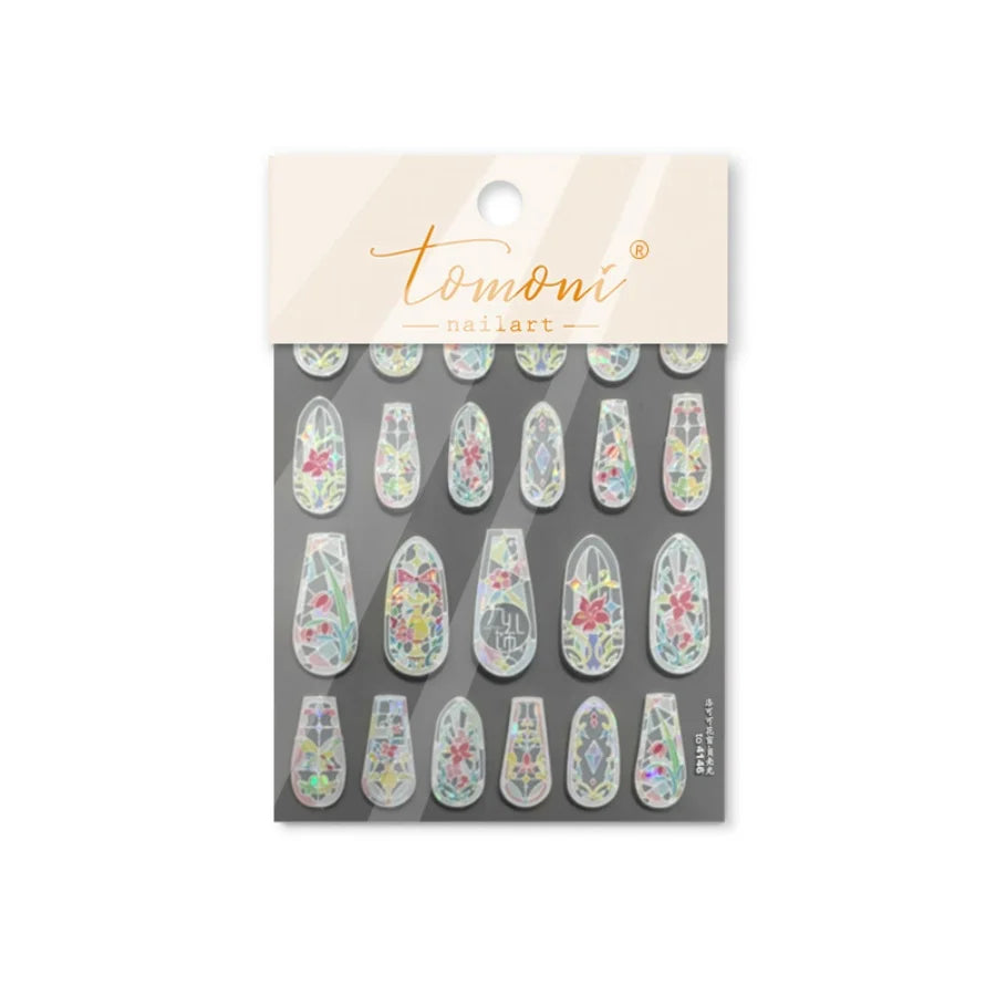 1piece high quality 5D glass fragment nail sticker