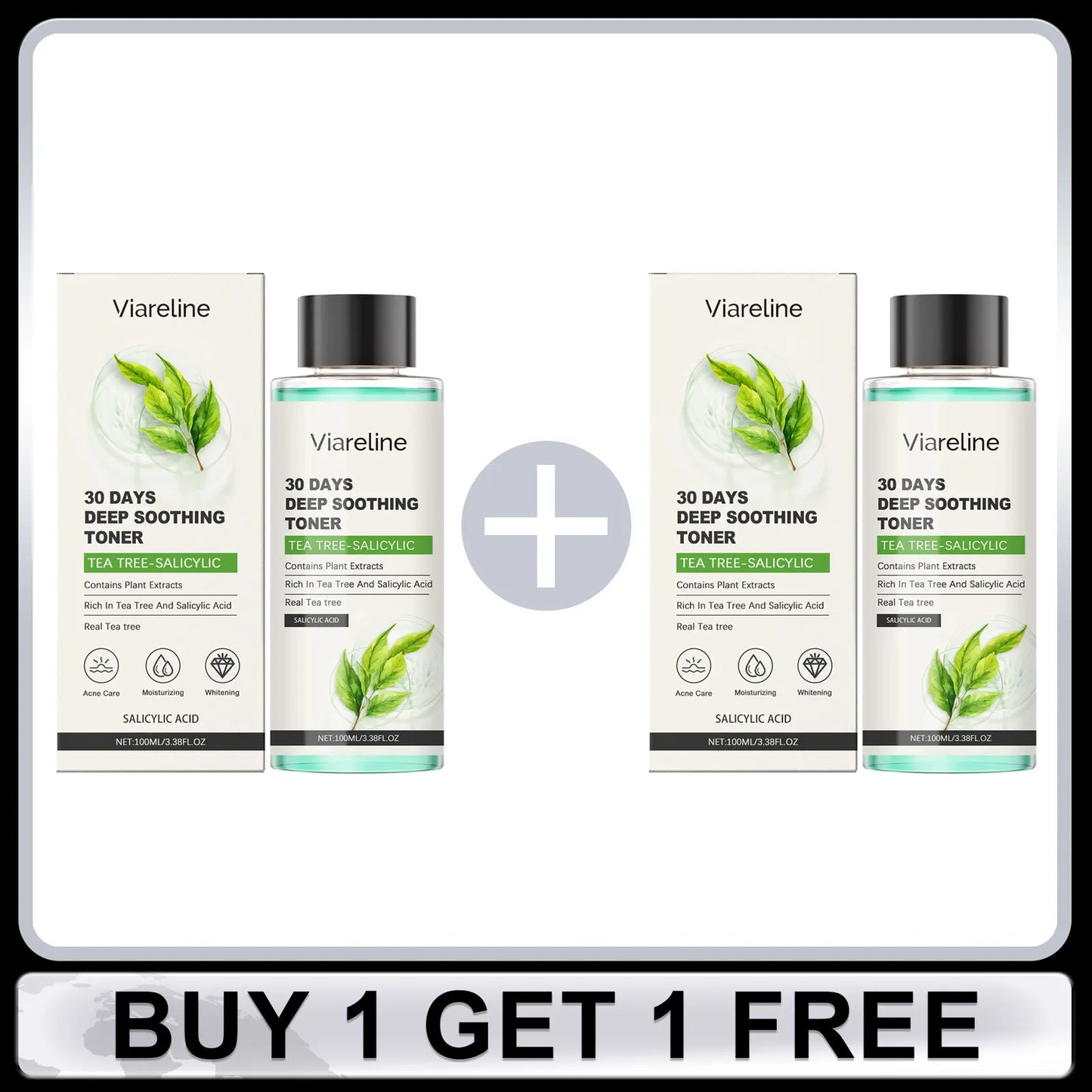 Salicylic Face Care Set Cleansing Pores Cleanser Moisturizing Toner Oil