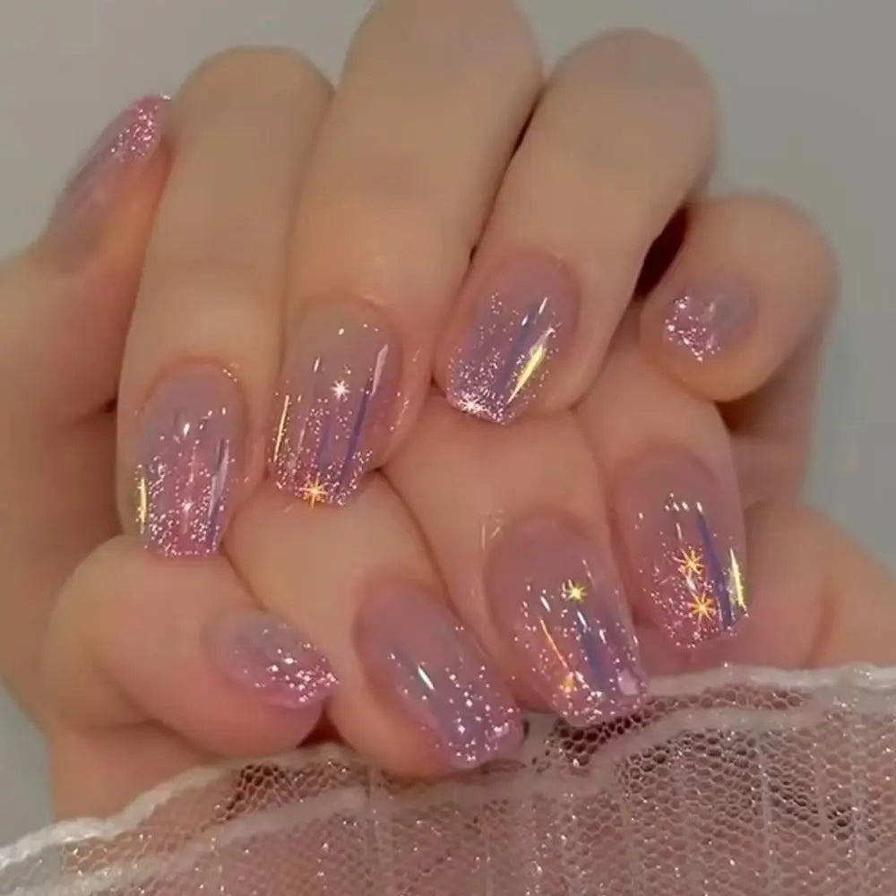 24pcs French Ballerina Waterproof Faux Gradient Nails