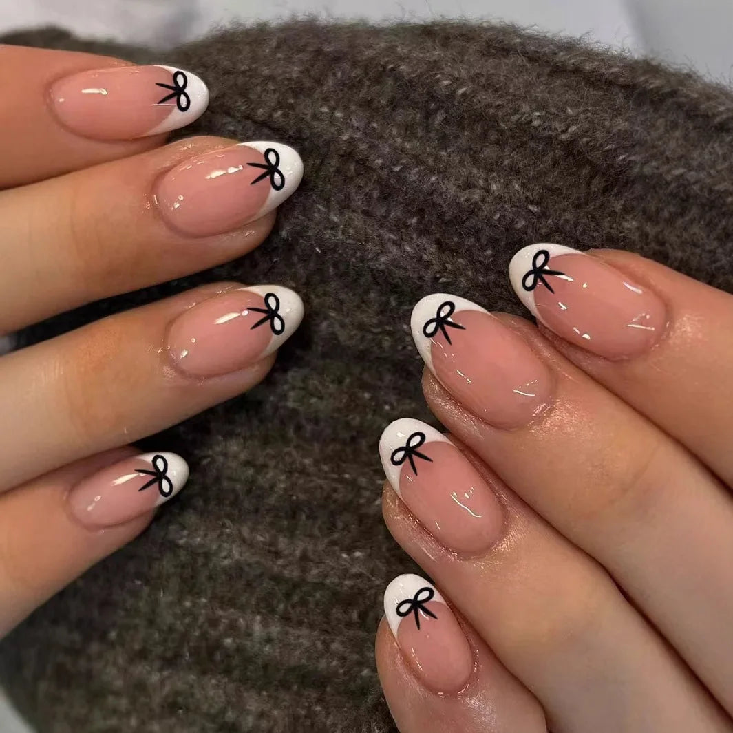 White French Press on Nails