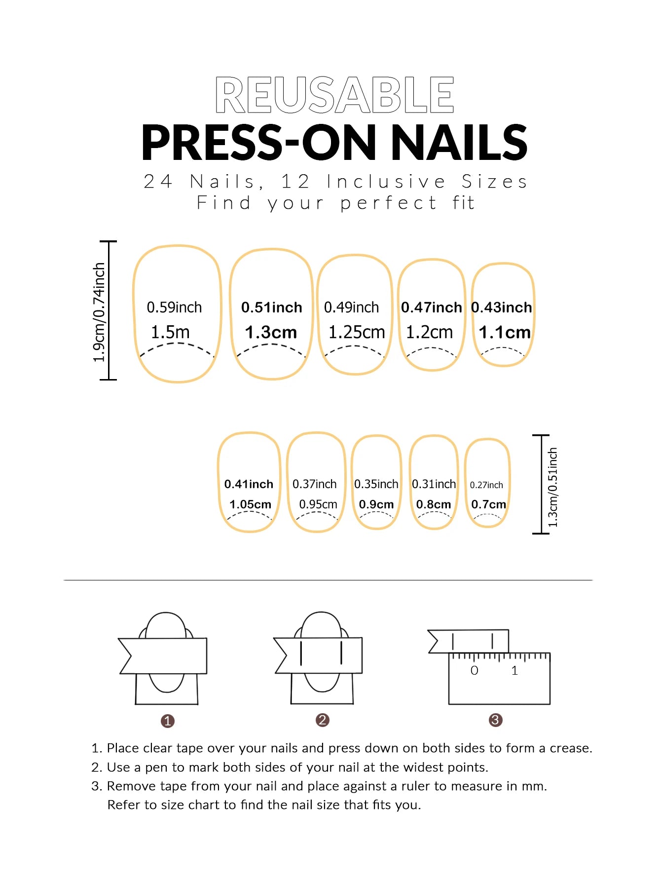 24pcs/set short square false nails for women