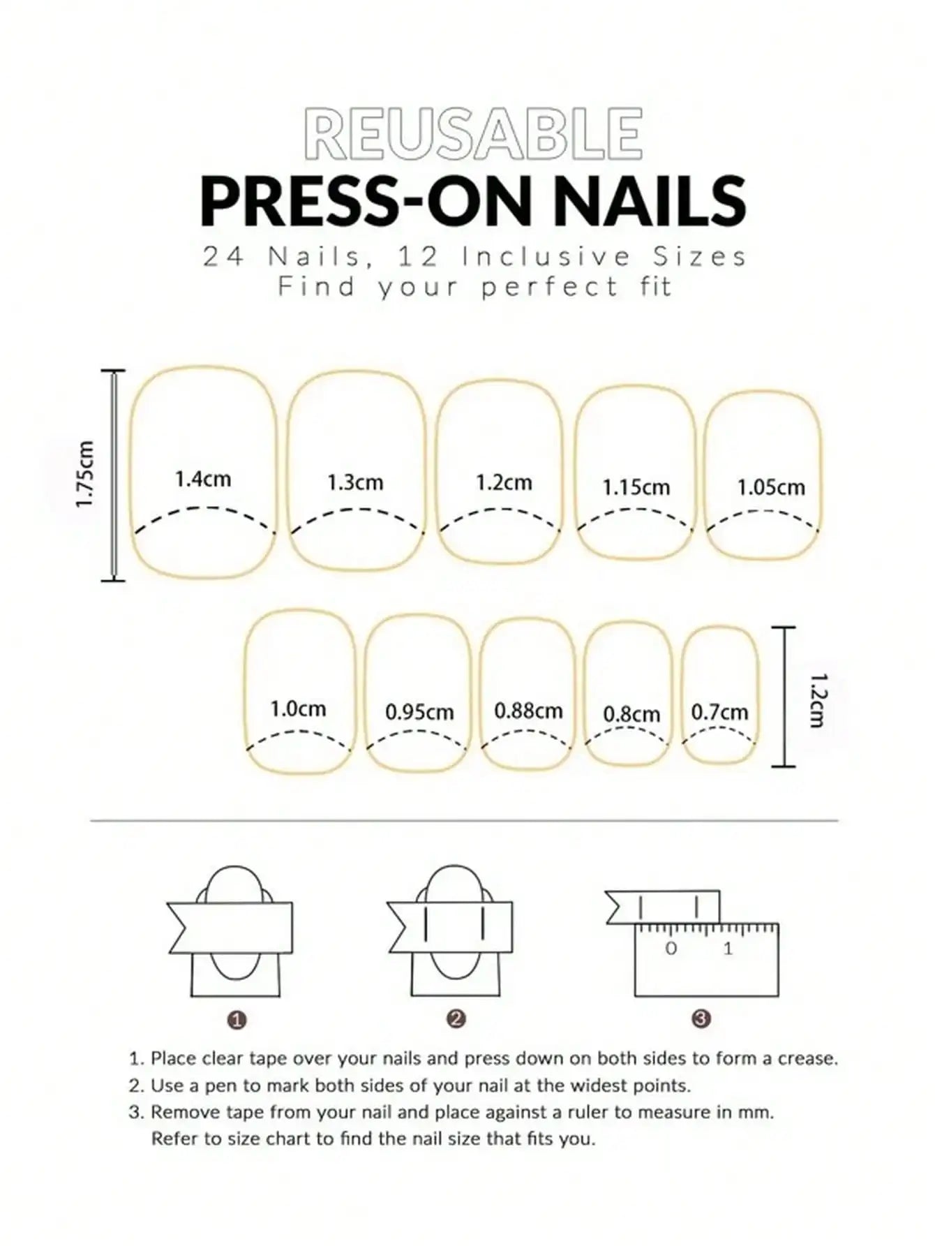 24pcs/set short square false nails for women