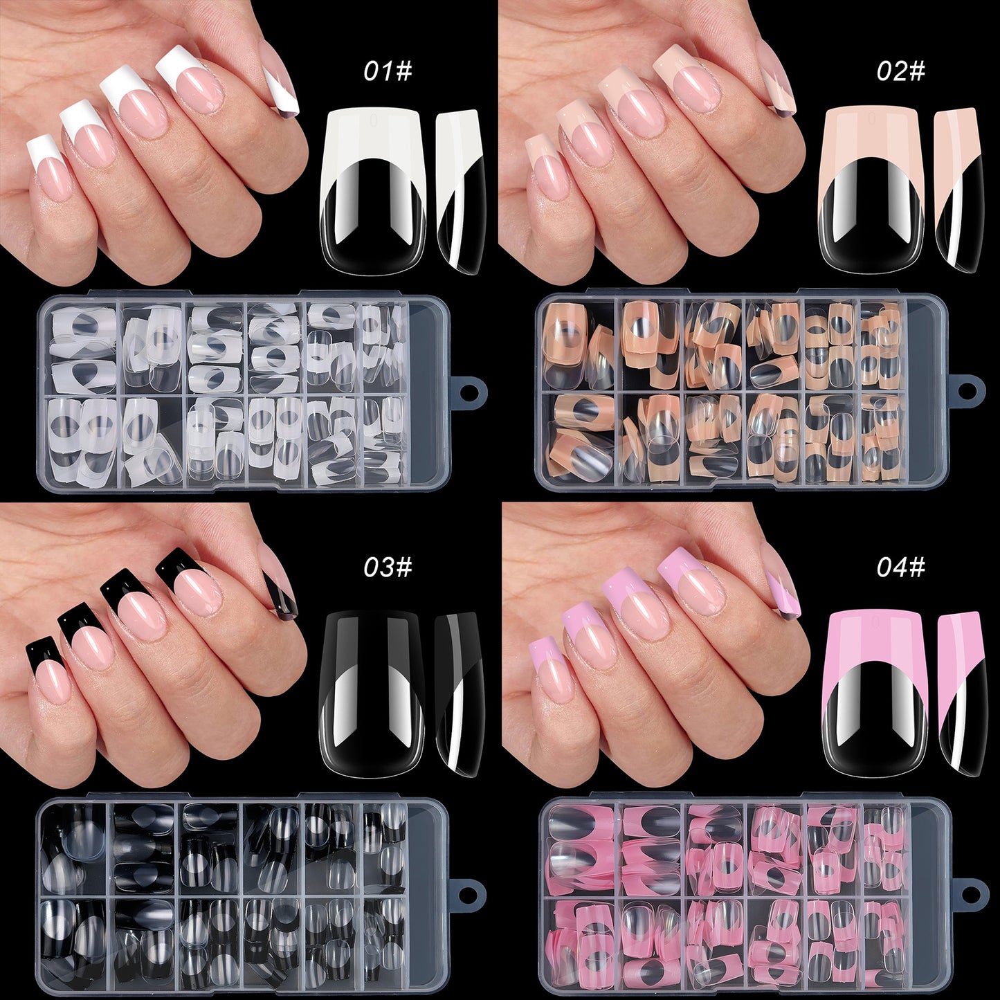 120pcs/box Acrylic French False Nails