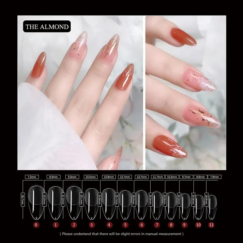 120Pcs Semi-Frosted Clear Coffin Press on Nails