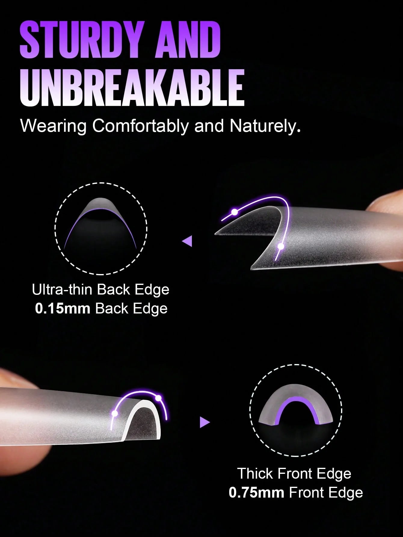 180 extreme coffin shaped nails