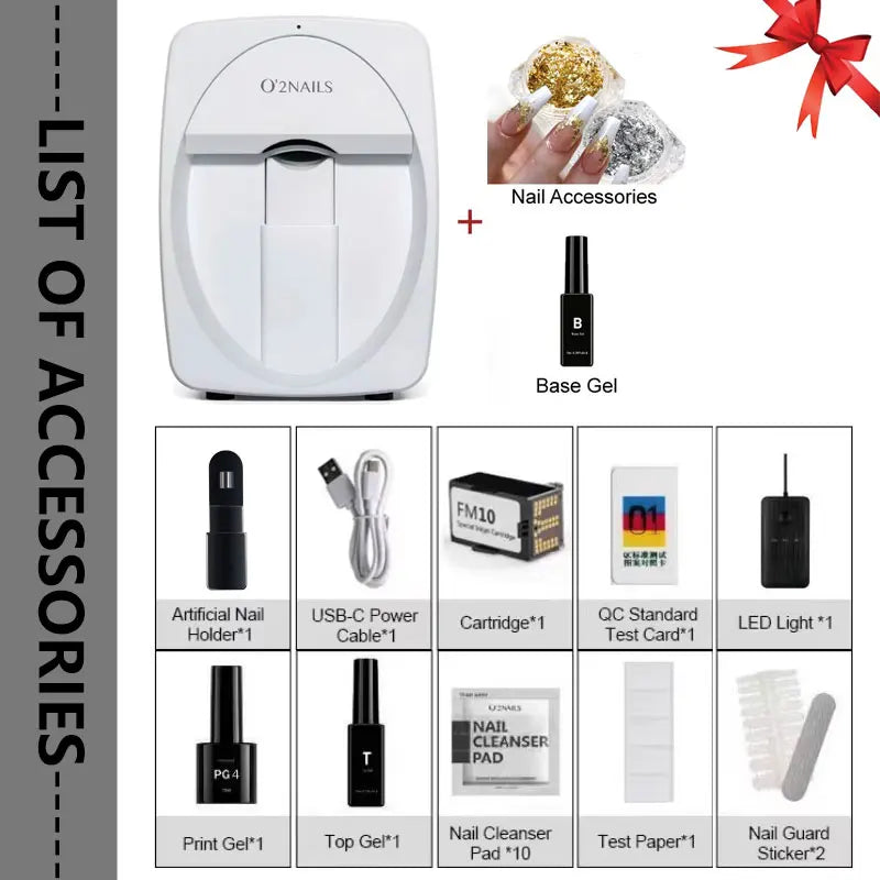 O2NAILS Smart Professional Mobile Nail Printer Machine