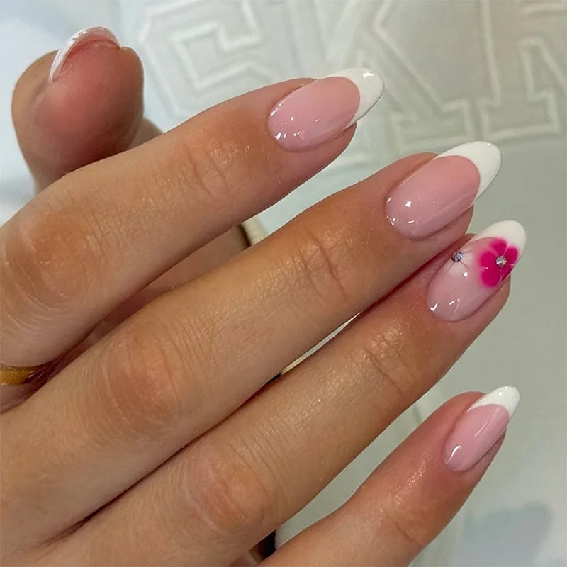 White French Press on Nails