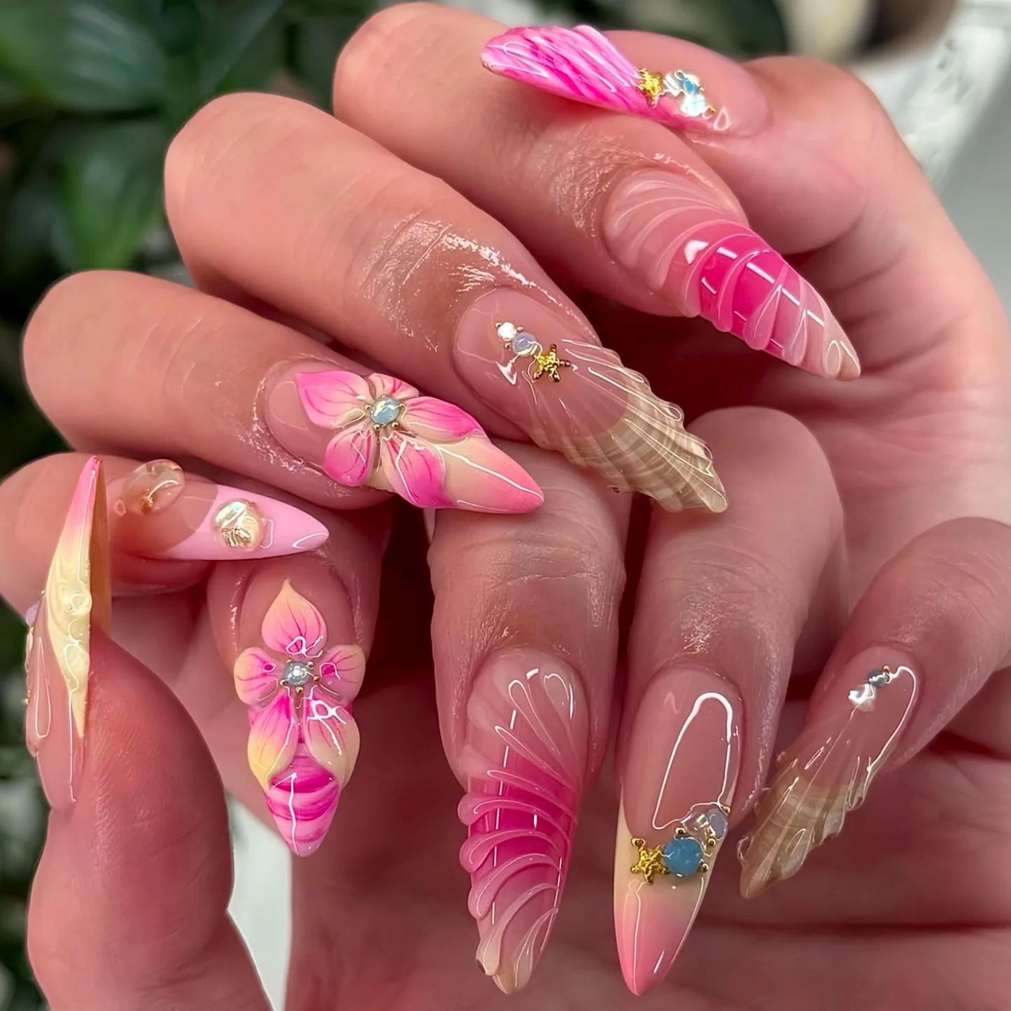 Butterfly Ballet with French Design Wearable False Nails