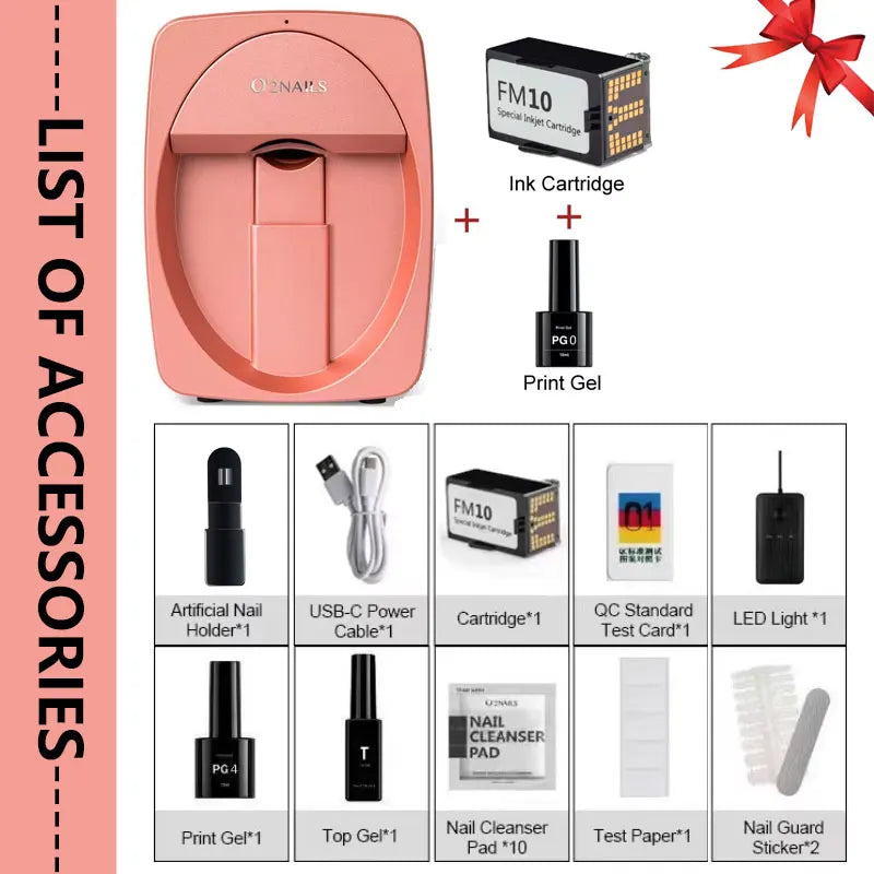 O2NAILS Smart Professional Mobile Nail Printer Machine