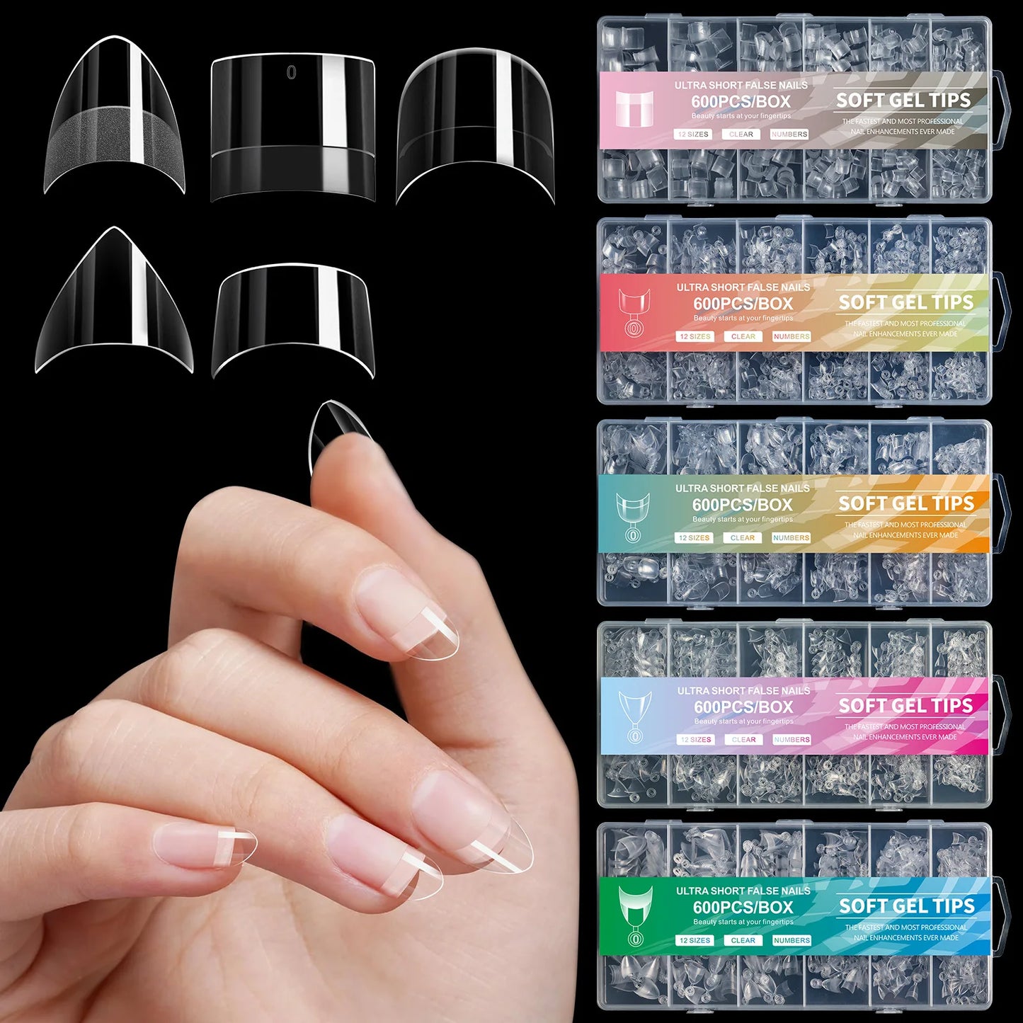 Ultra Short French Press On Acrylic Nails