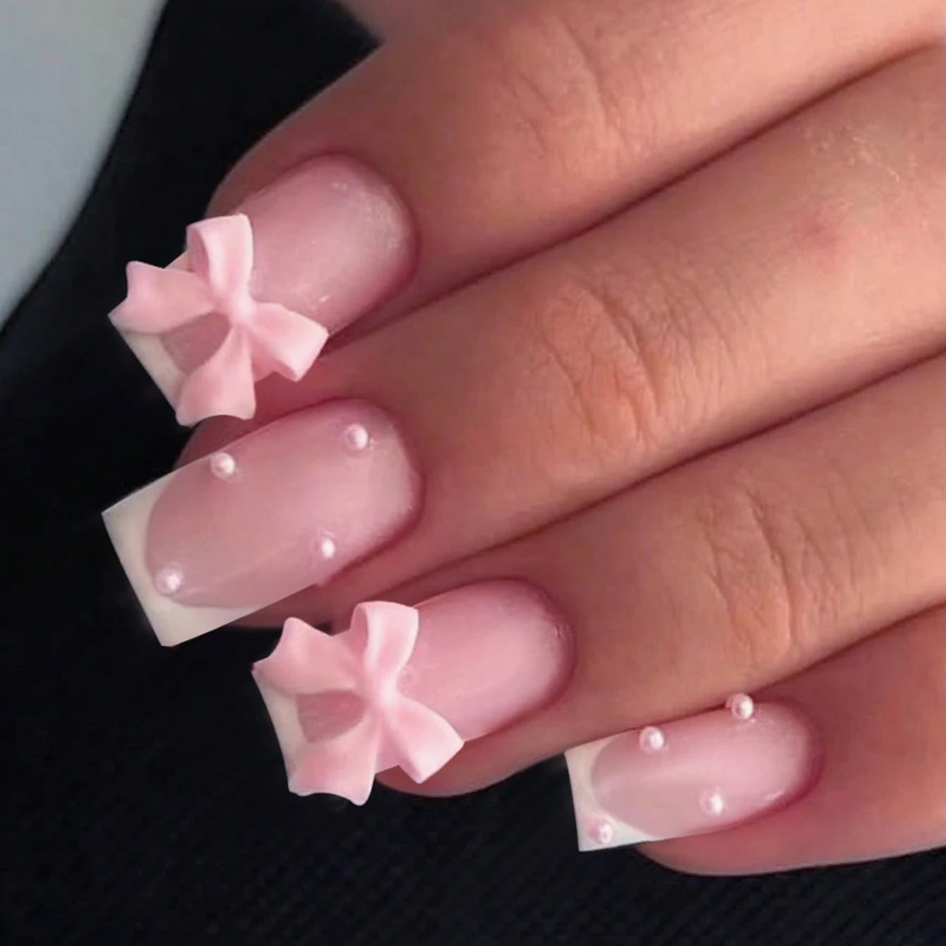 24pcs/set short square false nails for women